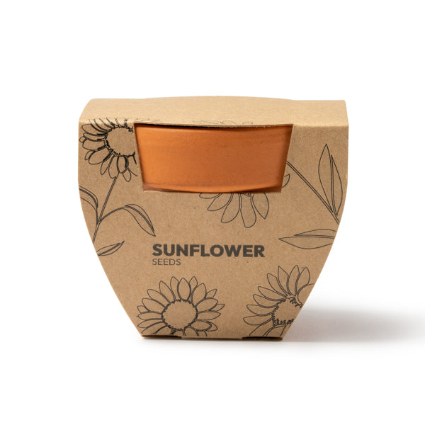 Vaso de Papel com Sementes de Girassol