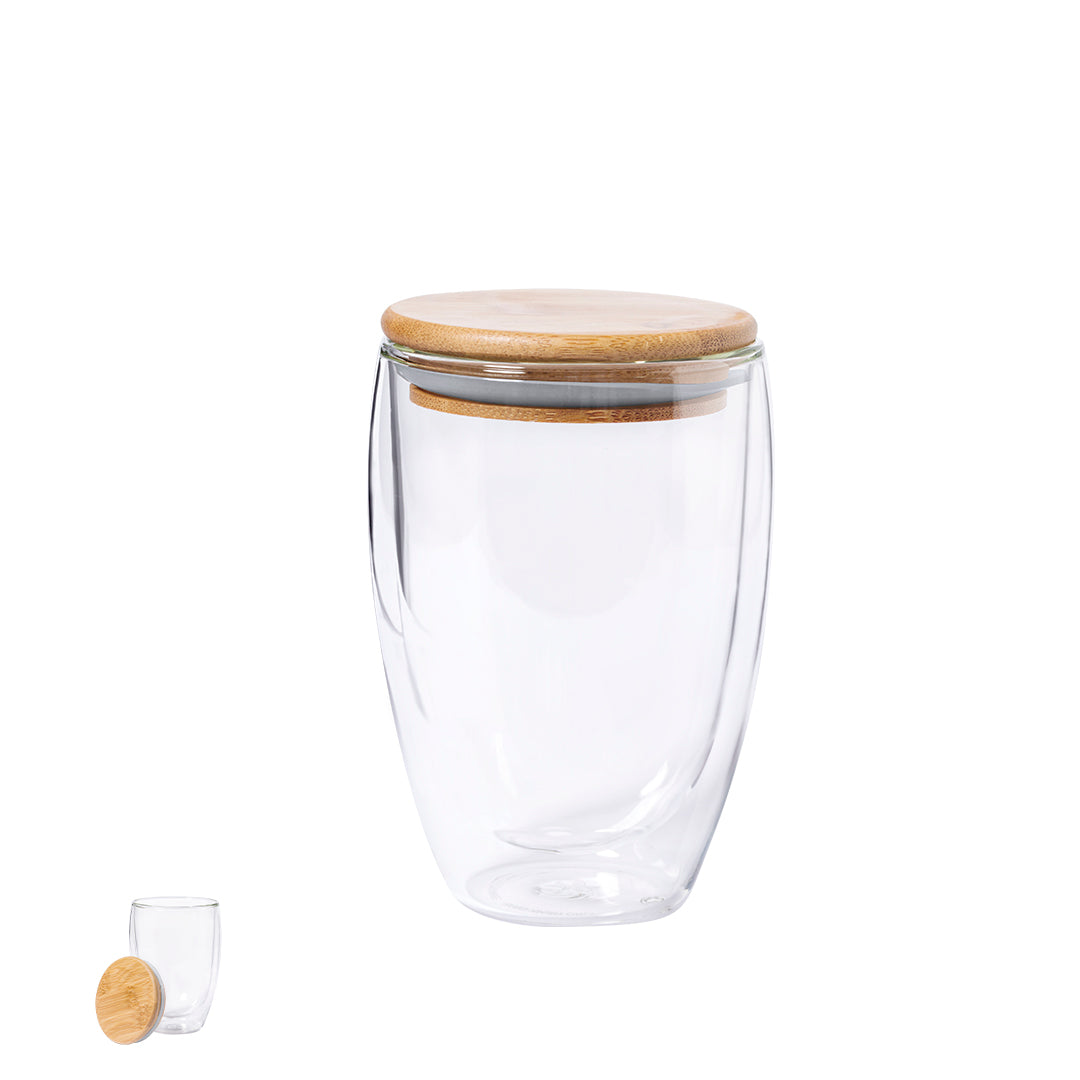 Vaso Térmico Tobby 350ml com Tampa de Bambu