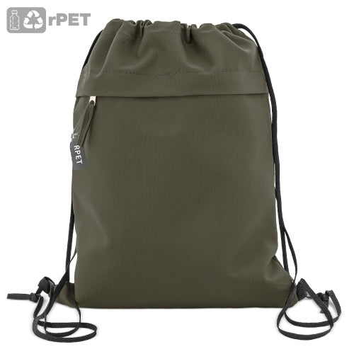 Bolsa Mochila com Cordões e Bolso Frontal