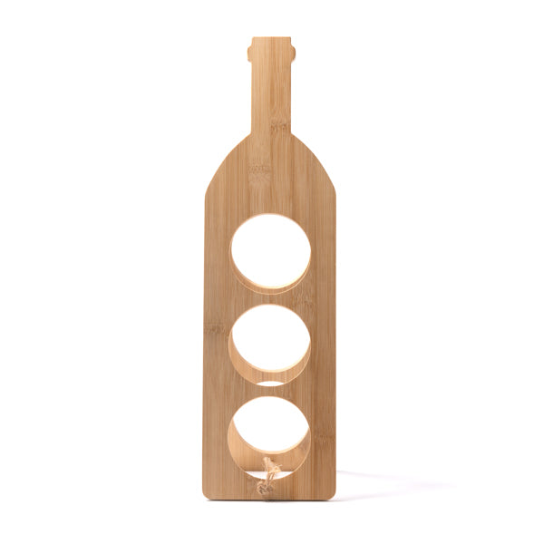 Suporte para Garrafa em Bambu com 3 Aberturas