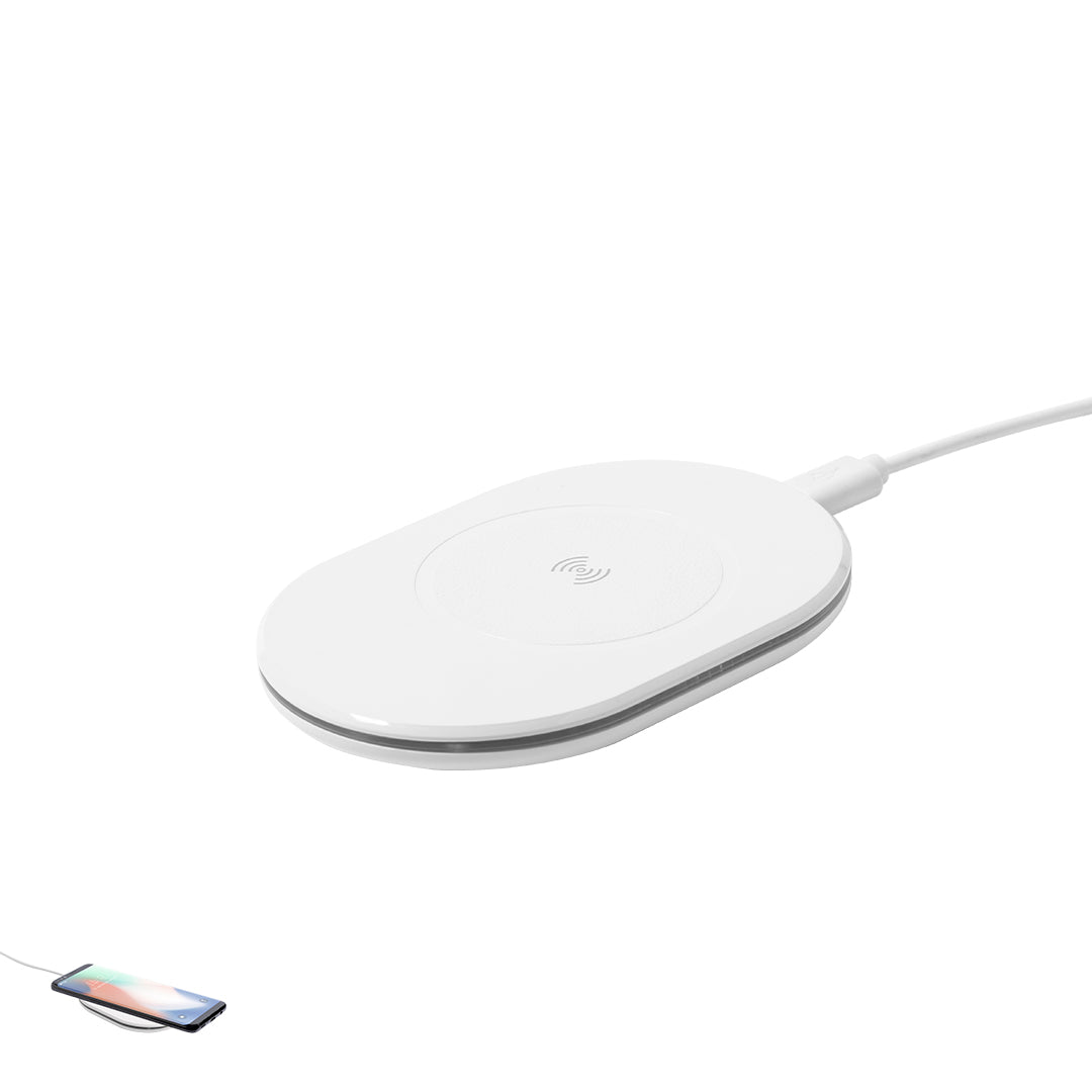 Carregador Sem Fios 10W com Design Oval e Sustentável