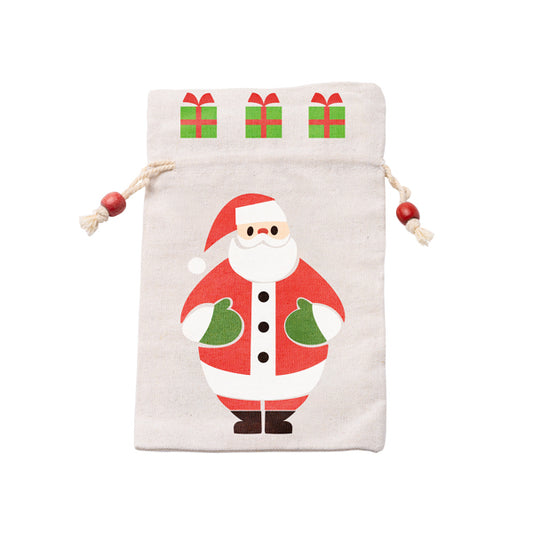 Saco de Natal em Algodão com Estampa de Árvore de Natal