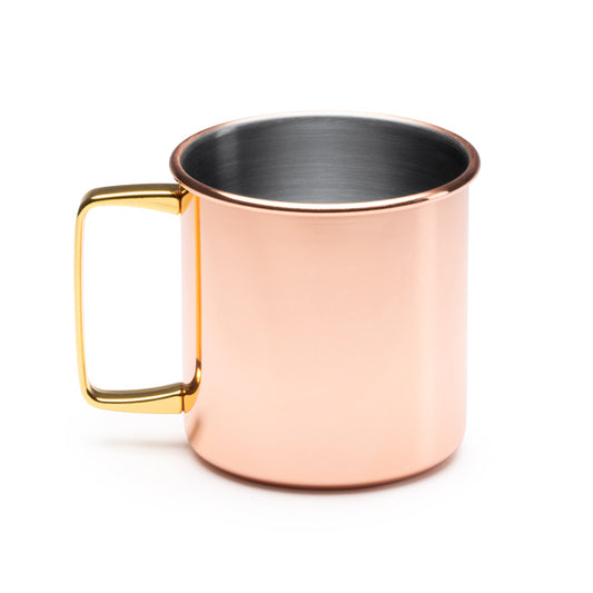 Caneca LIRIA em Aço Inoxidável com Acabamento em Cobre