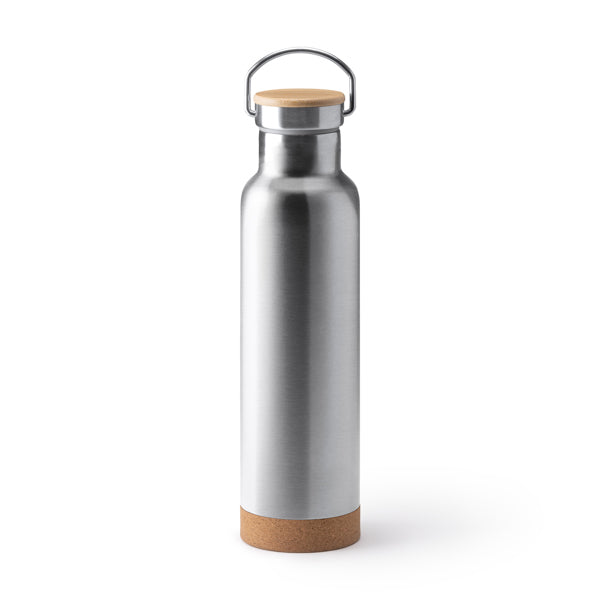Garrafa de Água em Aço Inoxidável 500ml com Base de Cortiça