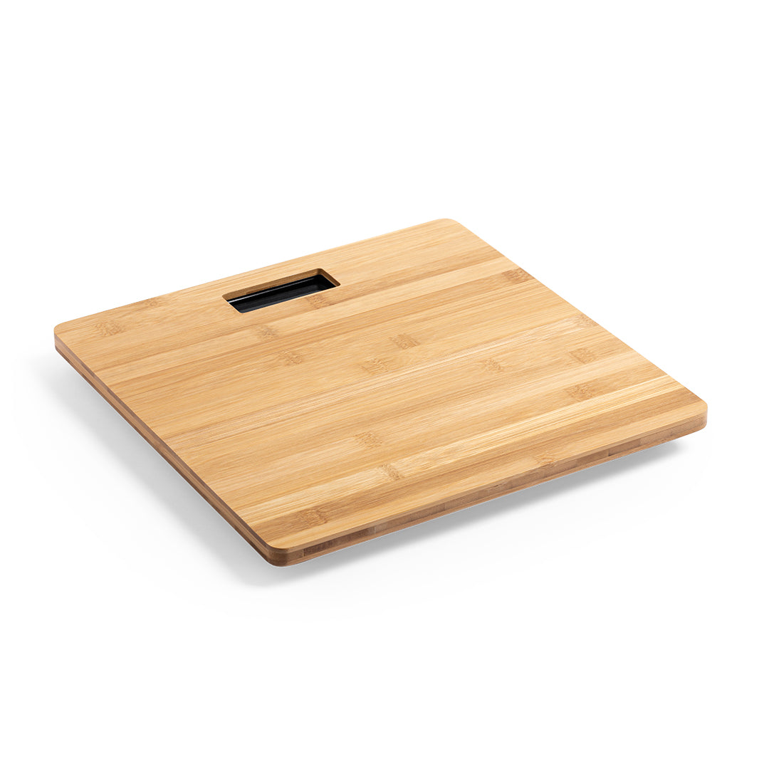 Báscula Digital em Bambu com Display e Funções Avançadas