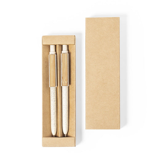 Conjunto Caneta e Portaminas Nature em Bambu e Cânhamo