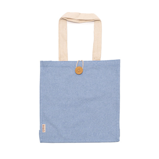Saco de Tecido Cinza com Alças de Algodão Natural