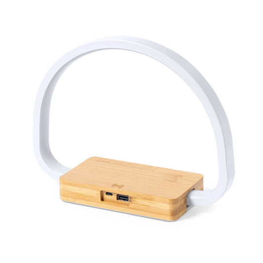 Lâmpada Carregador Eco em Bambu com LED Regulável