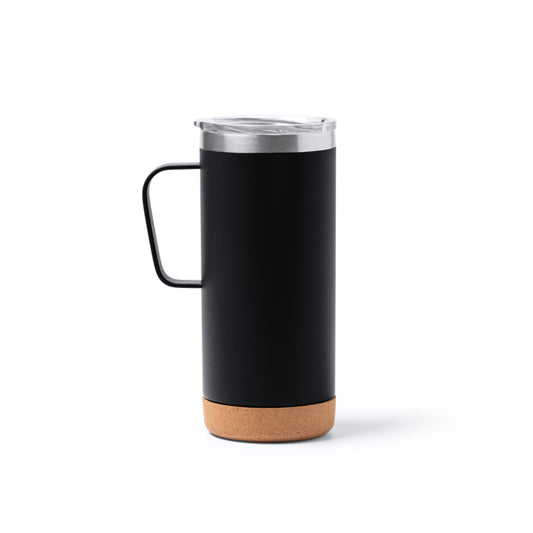 Caneca Térmica de Aço Inoxidável 350ml com Base de Cortiça