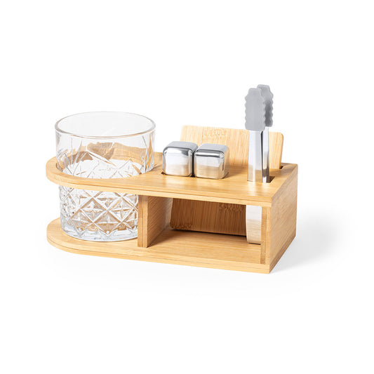 Set Whisky Devon com Suporte em Bambu Elegante