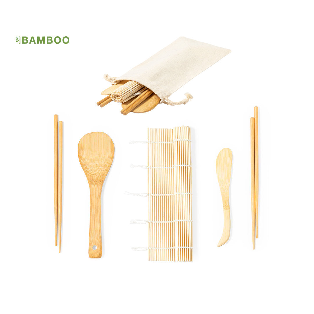 Set de Sushi Kazary em Bambu Natural - Completo e Elegante