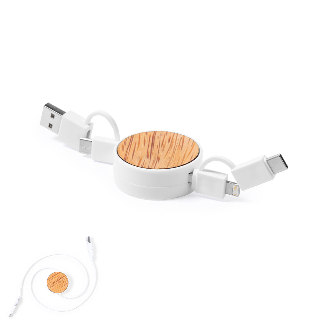 Cabo USB Sustentável com Carregador e Transferência