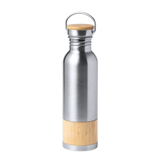 Bidão Retro Gaucix 800ml em Aço Inox e Bambu