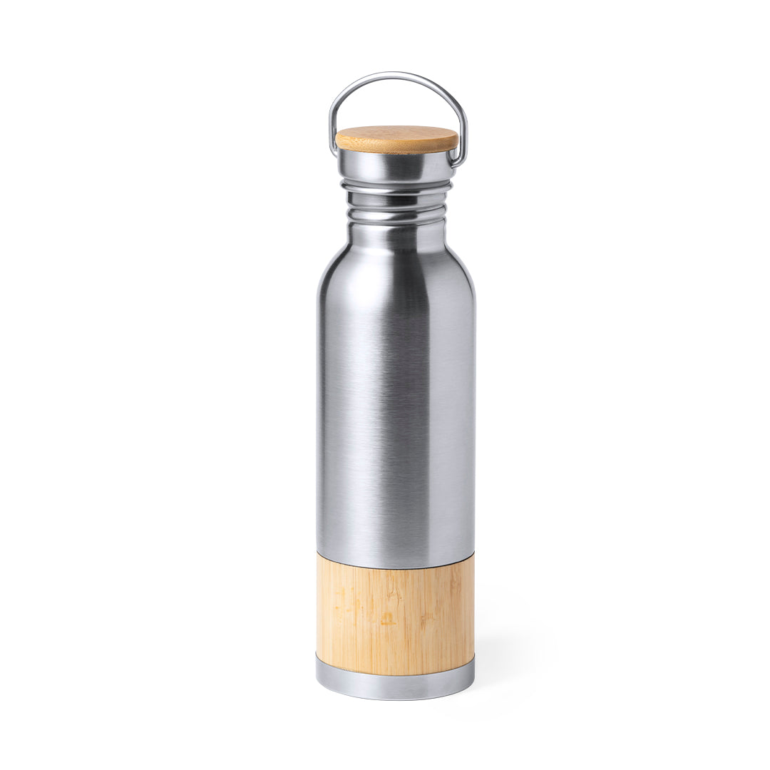Bidão Retro Gaucix 800ml em Aço Inox e Bambu