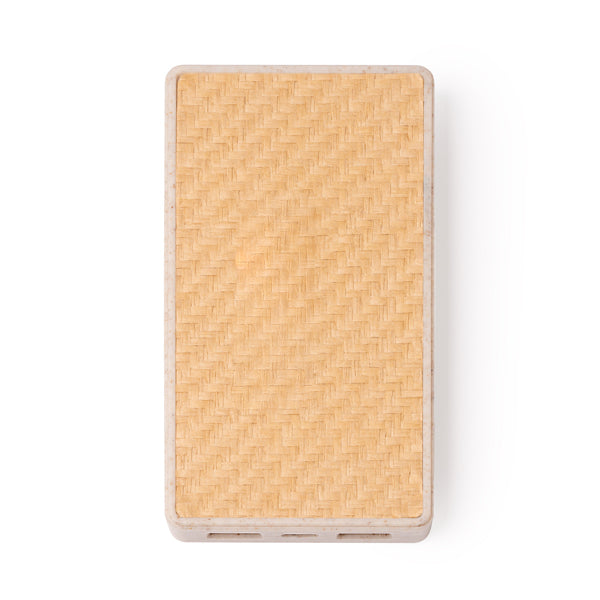 Powerbank de Alumínio 10000mAh com Acabamento em Madeira
