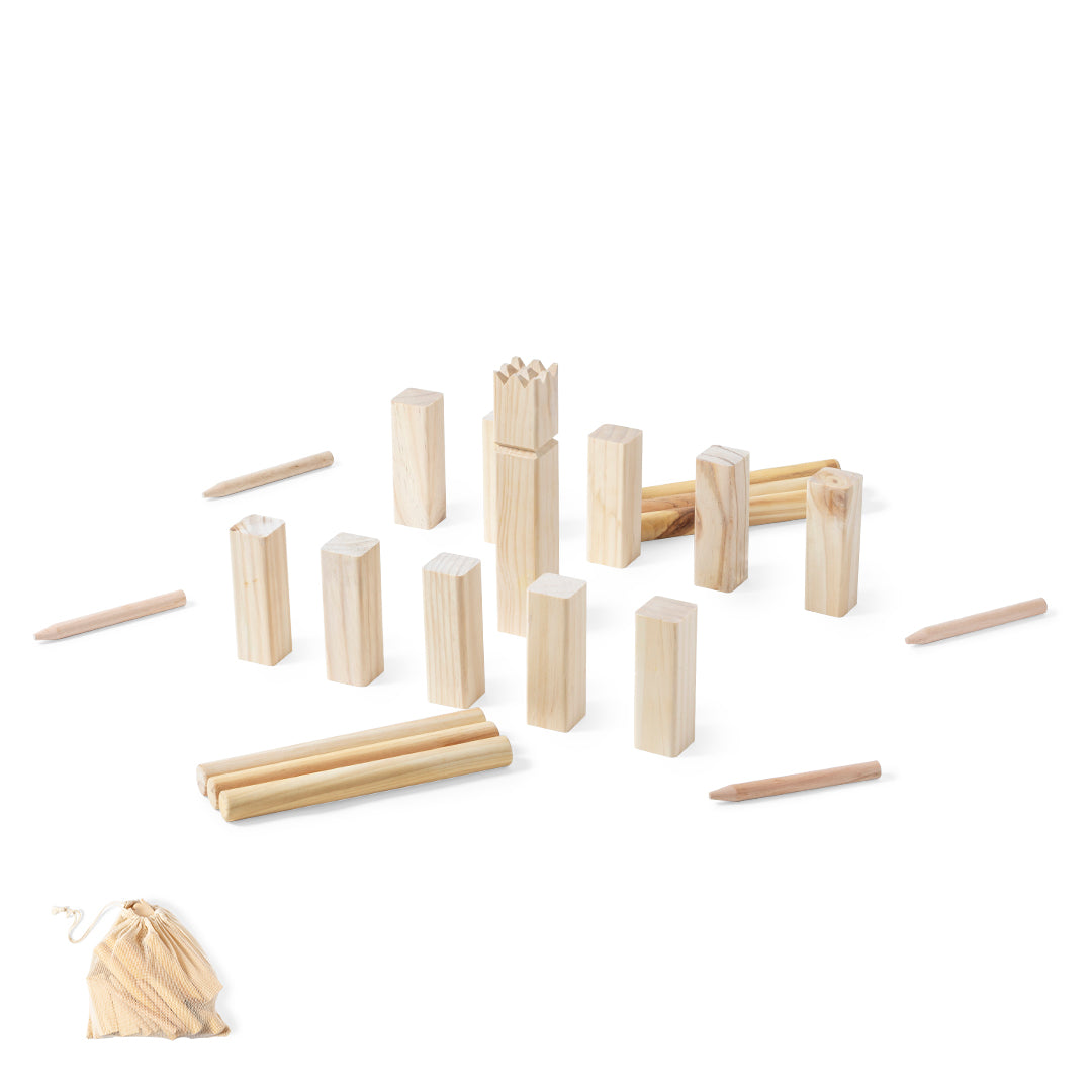 Kazama - Jogo Ancestral de Kubb em Madeira Natural