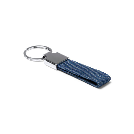 Chaveiro Rectangular Brady em Tecido Denim