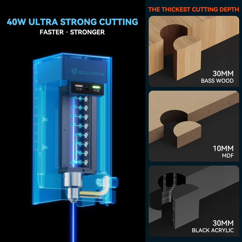 Sculpfun SF-A9 - 40W Laser Engraver And Cutting Machine
