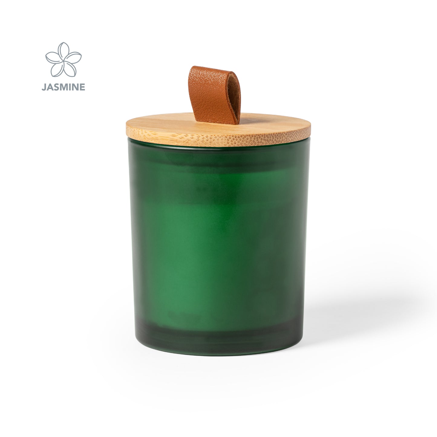 Vela Aromática Lonka em Vidro Colorido com Tampa de Bambu