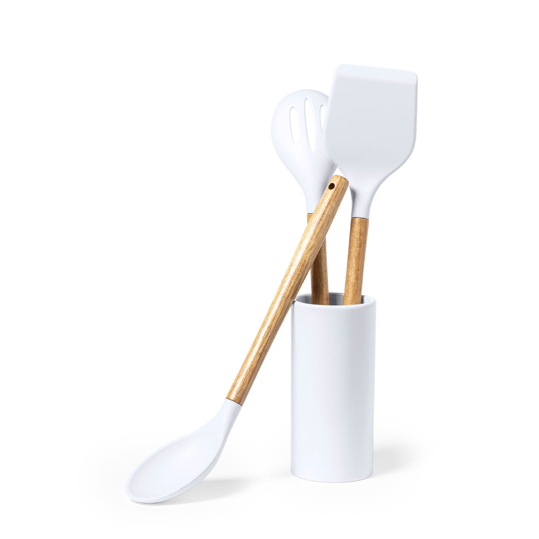 Conjunto de Cozinha Zaidax em Madeira de Acácia e Silicone