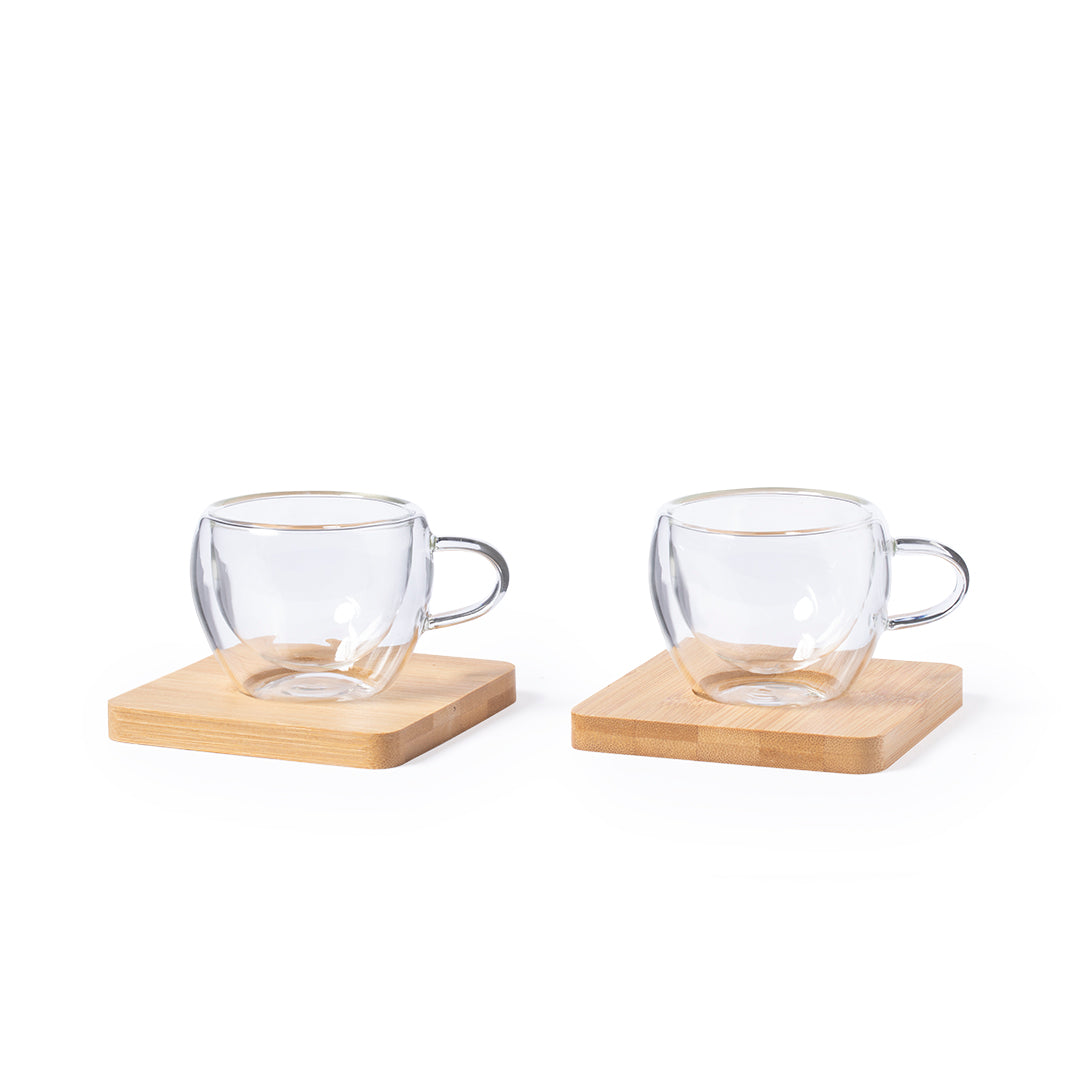 Conjunto de 2 Chávenas de Vidro Borosilicato 90ml