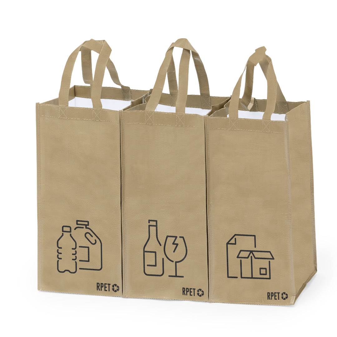 Set 3 Sacos de Reciclagem RPET Resistente