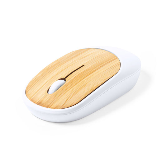 Ratão Óptico Sem Fios com Design Ergonómico e Bambu