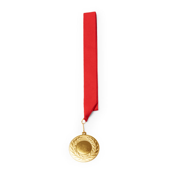 Medalha de Ouro em Metal com Fita Branca