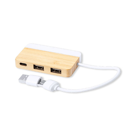 Porta USB 2.0 em Bambu com Detalhe em Mármore