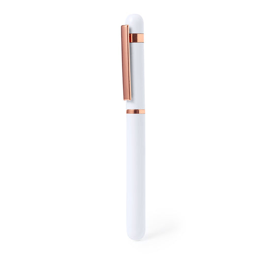 Caneta Roller 'Kasey' Elegante com Logótipo Rosa