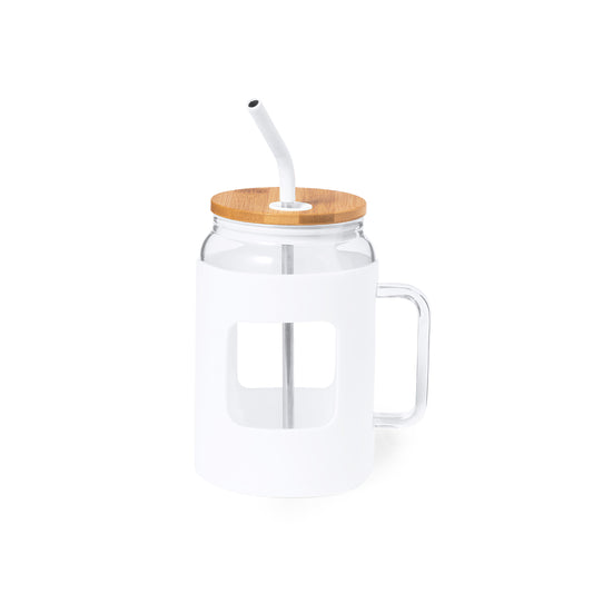 Jacin - Tarro de Cristal Reutilizável 1,625L com Tampa de Bambu