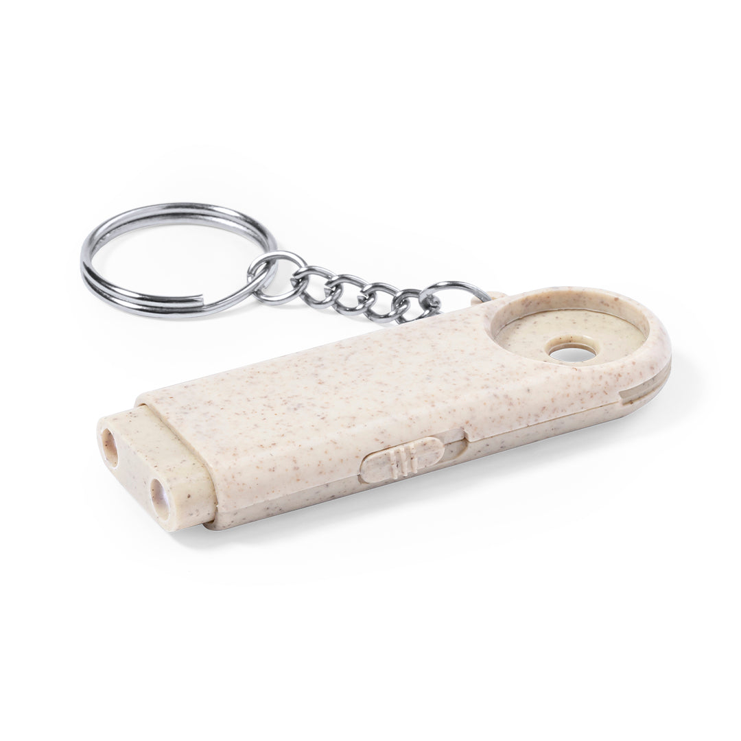 Porta-chaves moeda com lanterna LED ecológica