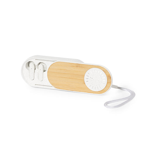 Auriculares Altavoz Bluetooth em Bambu e Caña de Trigo