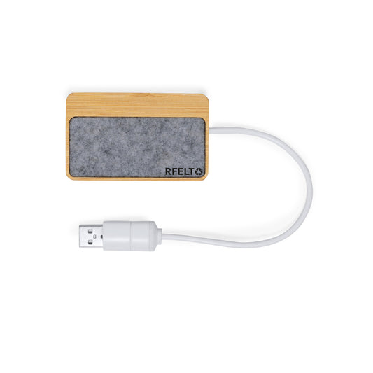 Porta USB 2.0 em Bambu e Feltro RPET com Tipo C