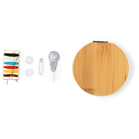 Set de Costura Prático com Estojo de Bambu