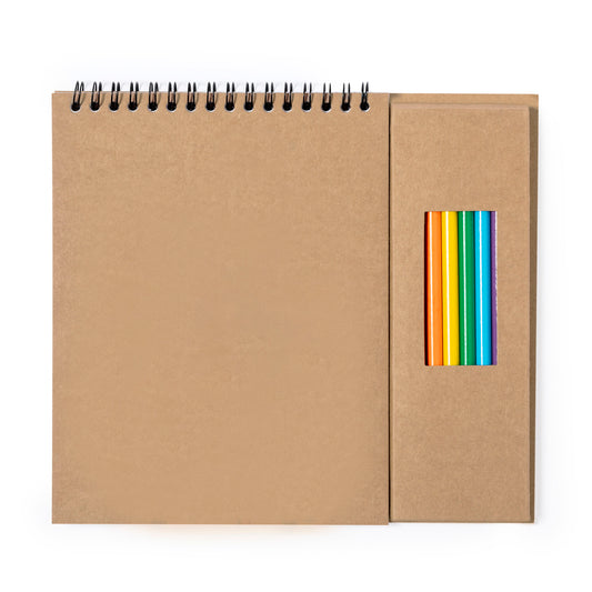 Set de Lápis Coloridos e Bloco de Notas Ecológico