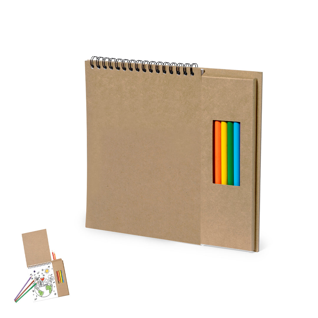 Set de Lápis Coloridos e Bloco de Notas Ecológico