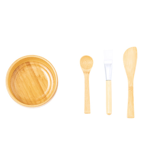 Set Completo para Aplicação de Máscara Facial em Bambu