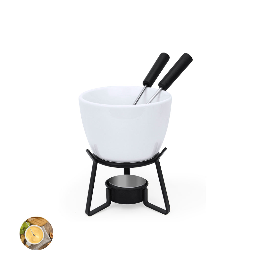 Fondue Helvet em Cerâmica e Metal Elegante