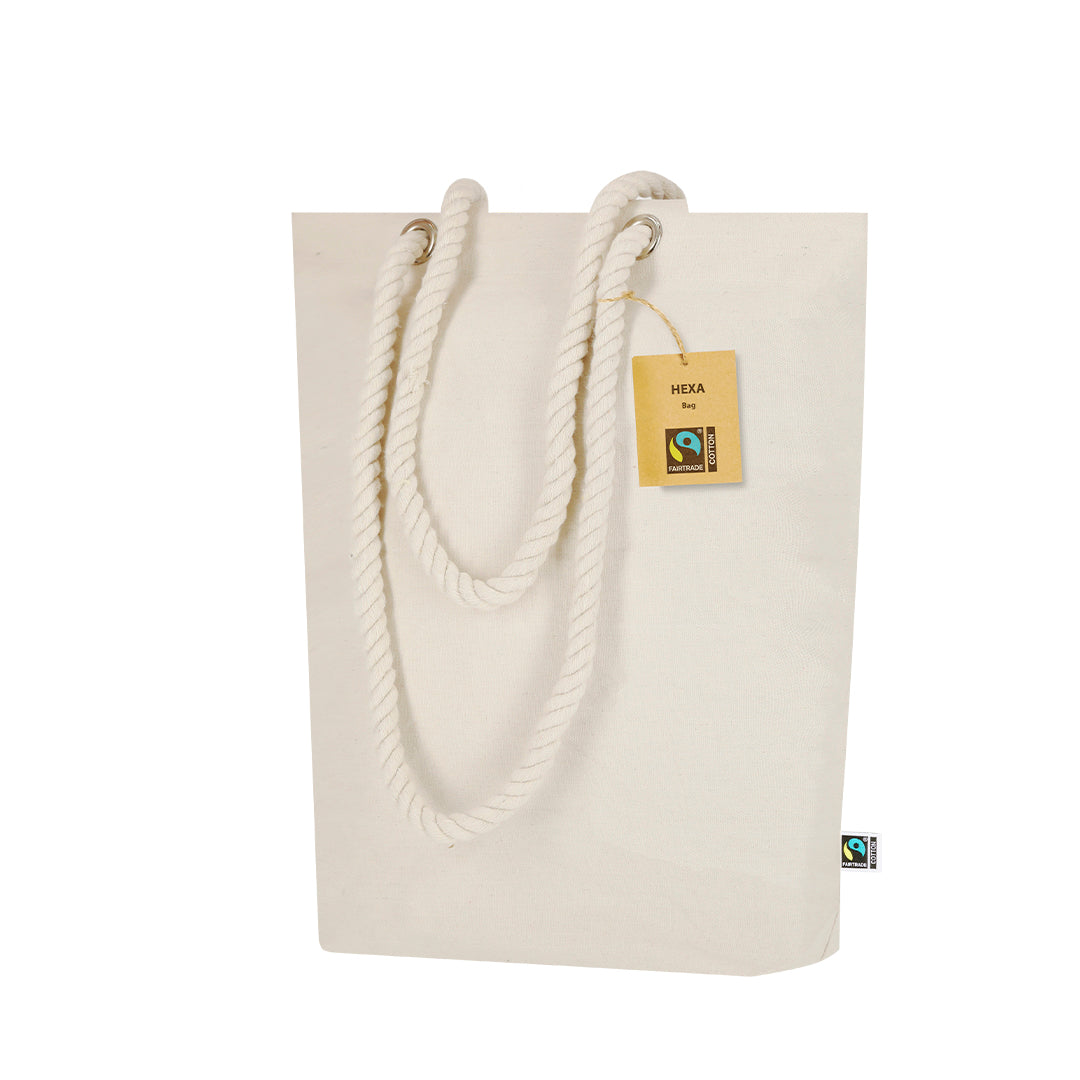 Bolsa Hexa Fairtrade em Algodão Natural Resistente