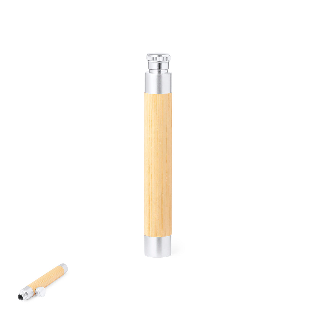 Petaca Zentia em Bambu e Aço Inox 45 ml