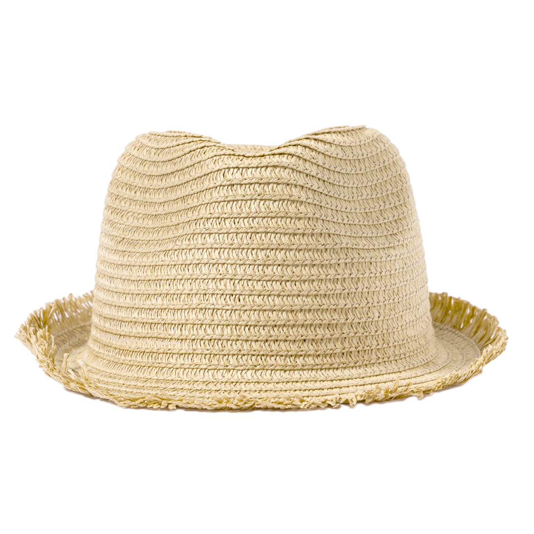 Sombrero Elegante em Palha com Bordas em Franja