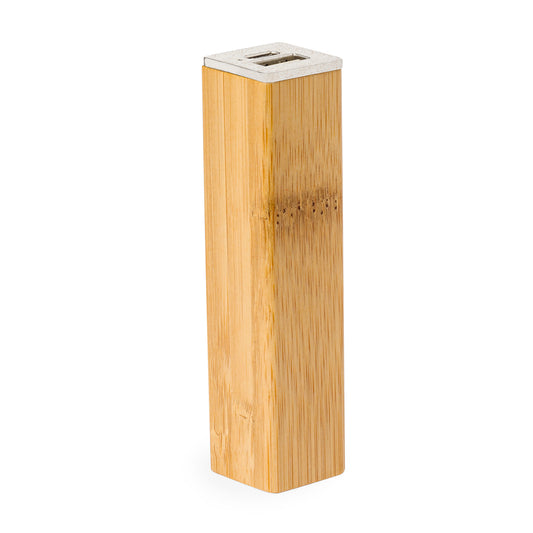 Power Bank Godimer em Bambu 4000mAh Compacto