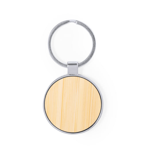 Chaveiro Elegante em Bambu e Metal Cromado