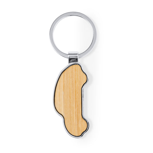 Porta-chaves Elegante em Bambu e Metal Cromado