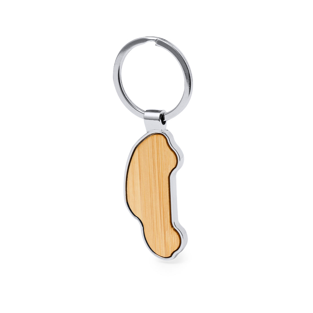 Porta-chaves Elegante em Bambu e Metal Cromado