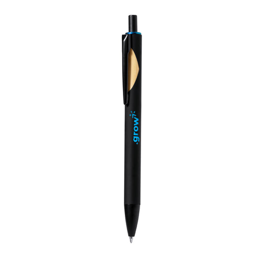 Piklam Caneta com Detalhe em Bambu e Tinta Azul