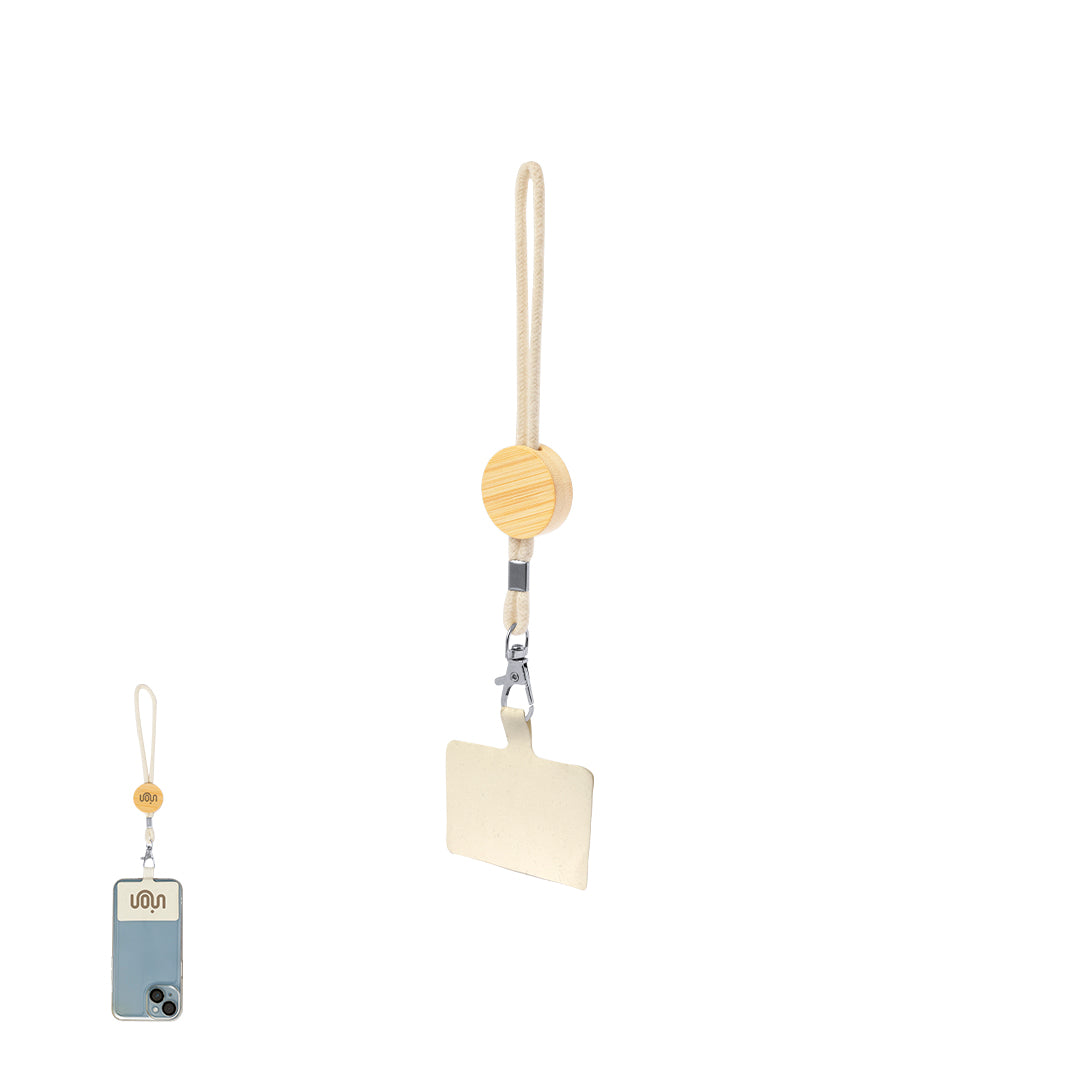 Pulseira Porta Telemóvel em Algodão e Bambu Personalizável