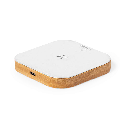 Carregador Sem Fios 15W em Bambu e Material Reciclado