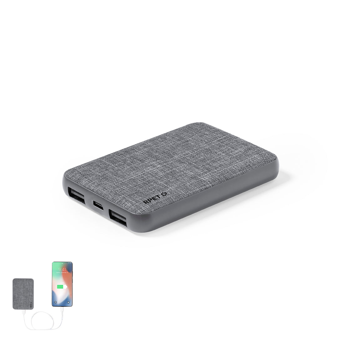 Power Bank Syrong 5.000mAh RPET com USB e Tipo C